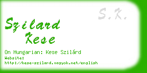 szilard kese business card