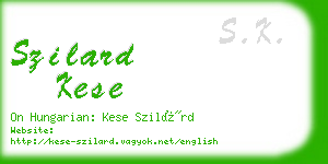 szilard kese business card